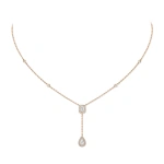 Messika My Twin Tie Necklace in 18K Pink Gold | Fine Necklaces | Coveti