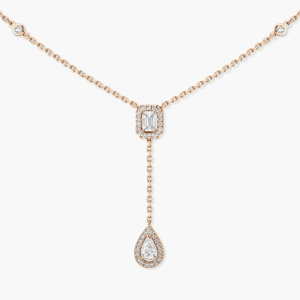 Messika My Twin Tie Necklace in 18K Pink Gold | Fine Necklaces | Coveti