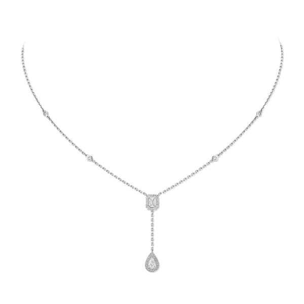 My Twin Tie Necklace in 18K White Gold