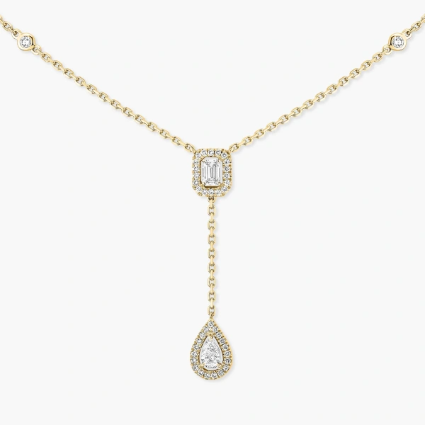 Messika My Twin Tie Necklace in 18K Yellow Gold | Fine Necklaces | Coveti