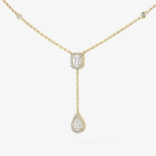 Messika My Twin Tie Necklace in 18K Yellow Gold | Fine Necklaces | Coveti