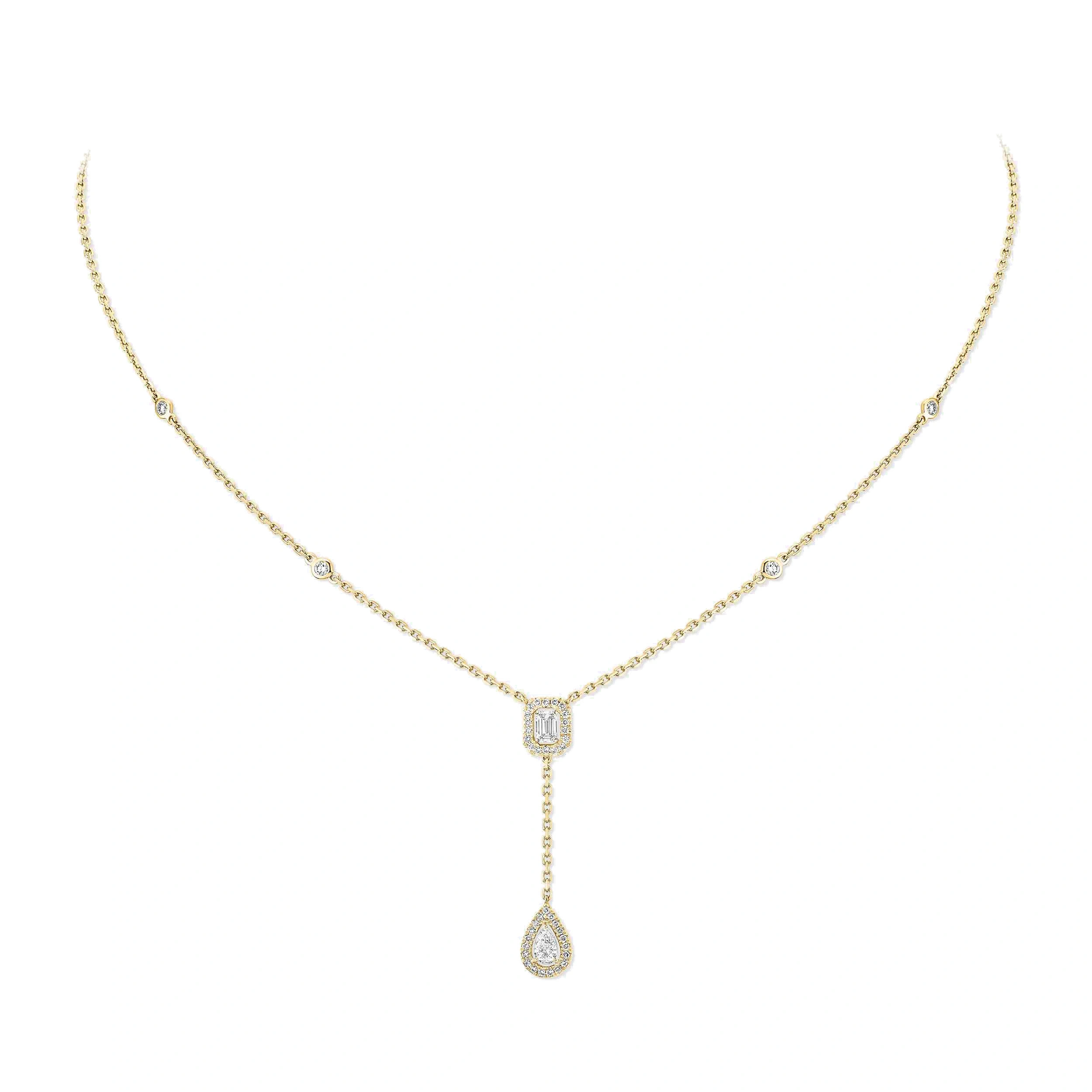 Messika My Twin Tie Necklace in 18K Yellow Gold Messika My Twin Tie Necklace in 18K Yellow Gold | Fine Necklaces | Coveti
