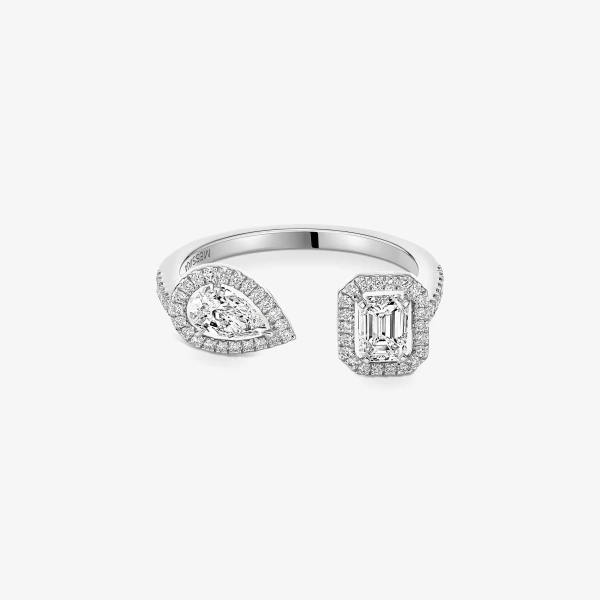 Messika My Twin Toi & Moi Ring in 18K White Gold, Medium Model | Fine Rings | Coveti