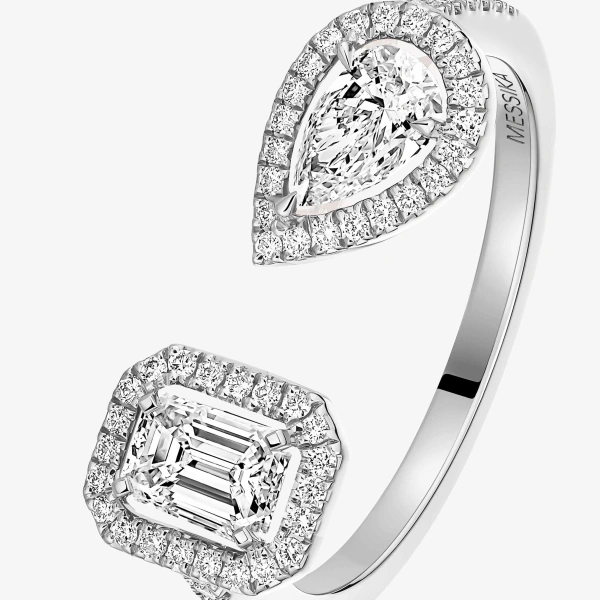Messika My Twin Toi & Moi Ring in 18K White Gold, Medium Model | Fine Rings | Coveti
