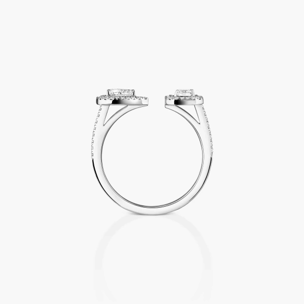 Messika My Twin Toi & Moi Ring in 18K White Gold, Medium Model | Fine Rings | Coveti