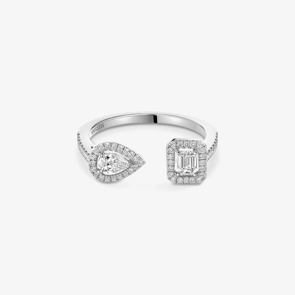 Messika My Twin Toi & Moi Ring in 18K White Gold, Small Model | Fine Rings | Coveti