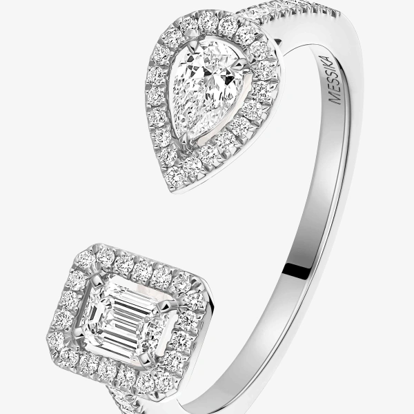 Messika My Twin Toi & Moi Ring in 18K White Gold, Small Model | Fine Rings | Coveti