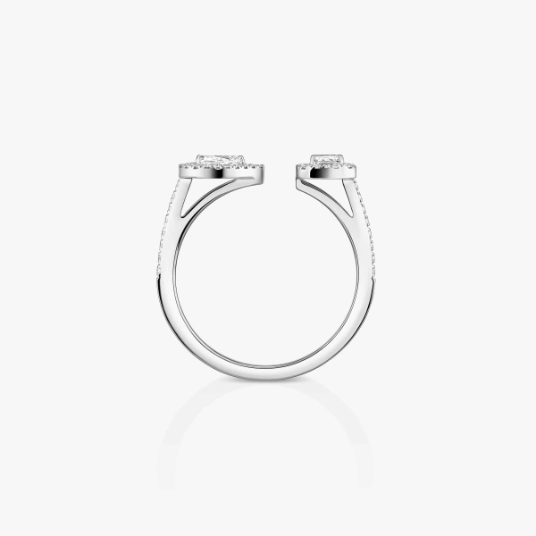 Messika My Twin Toi & Moi Ring in 18K White Gold, Small Model | Fine Rings | Coveti