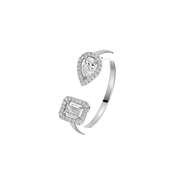 My Twin Toi & Moi Ring in 18K White Gold, Small Model