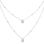 Messika My Twin Two-Row Necklace in 18K White Gold, Small Model | Fine Necklaces | Coveti