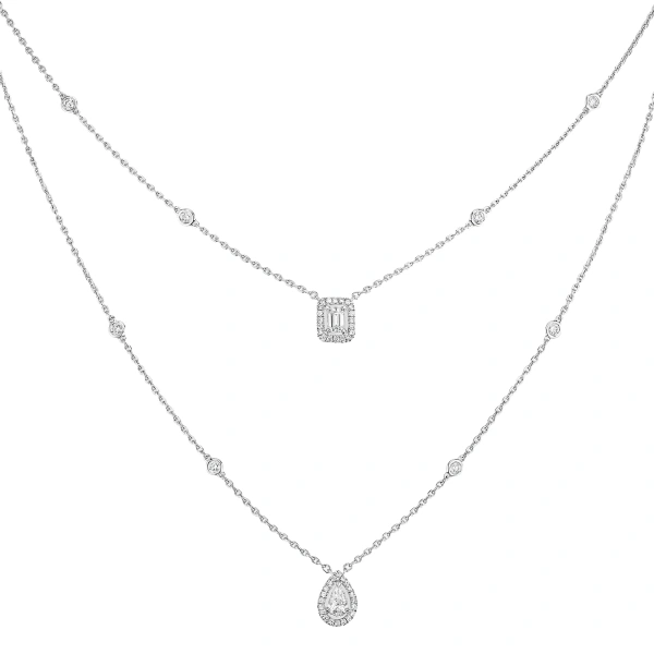 My Twin Two-Row Necklace in 18K White Gold, Small Model