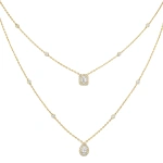Messika My Twin Two-Row Necklace in 18K Yellow Gold, Small Model | Fine Necklaces | Coveti