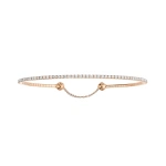Messika Skinny Diamond Tennis Bracelet in 18K Pink Gold, Small Model | Fine Bracelets | Coveti