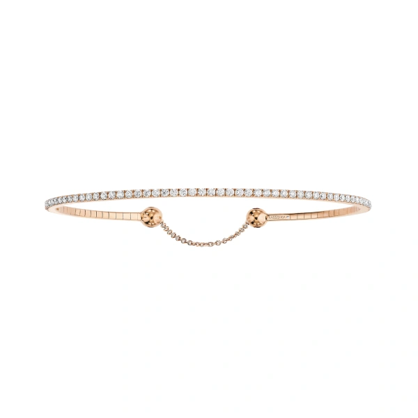 Messika Skinny Diamond Tennis Bracelet in 18K Pink Gold, Small Model | Fine Bracelets | Coveti
