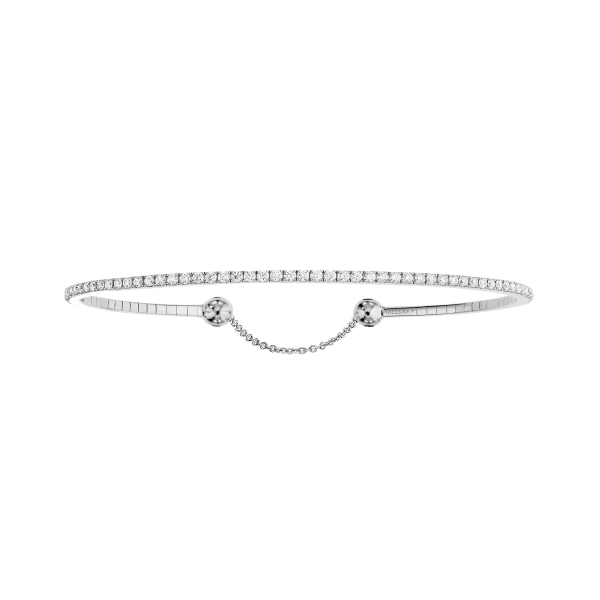 Messika Skinny Diamond Tennis Bracelet in 18K White Gold, Small Model | Fine Bracelets | Coveti