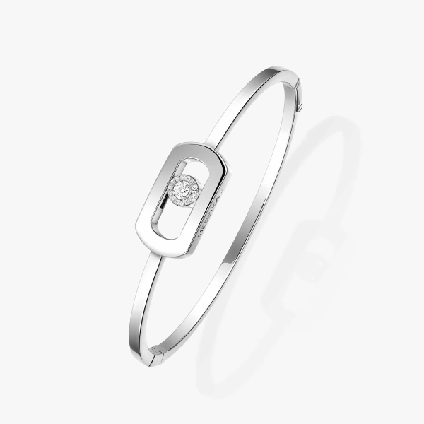 Messika So Move Bangle in 18K White Gold | Fine Bracelets | Coveti
