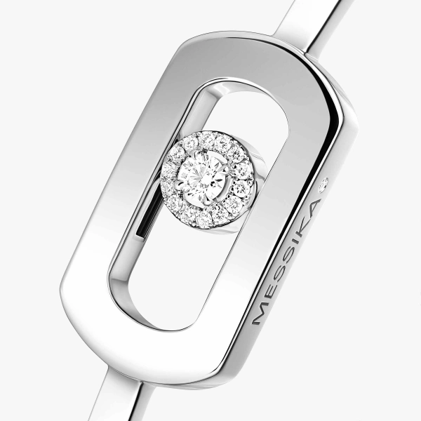 Messika So Move Bangle in 18K White Gold | Fine Bracelets | Coveti