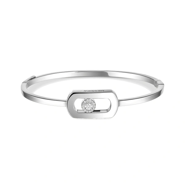 Messika So Move Bangle in 18K White Gold | Fine Bracelets | Coveti