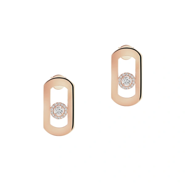 Messika So Move Earrings in 18K Pink Gold | Fine Earrings | Coveti