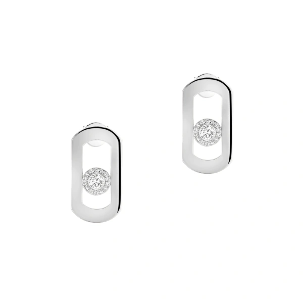 So Move Earrings in 18K White Gold