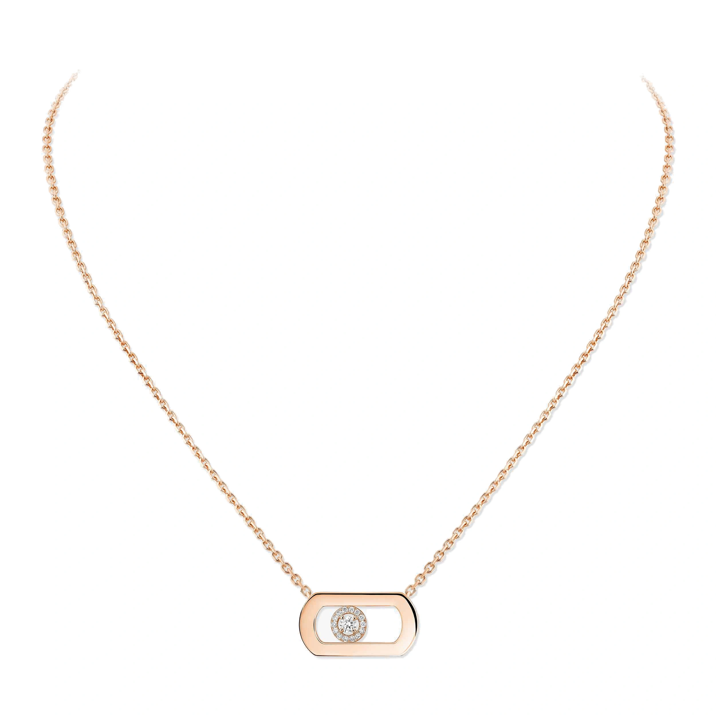 Messika So Move Necklace in 18K Pink Gold Messika So Move Necklace in 18K Pink Gold | Fine Necklaces | Coveti