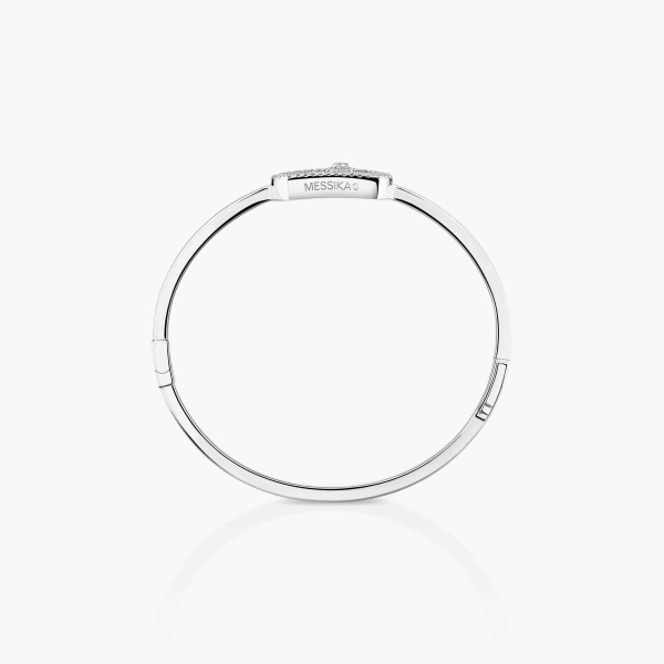 Messika So Move Pave Bangle in 18K White Gold | Fine Bracelets | Coveti