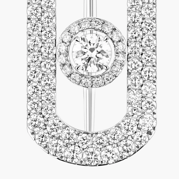 Messika So Move Pave Brooch in 18K White Gold | Fine Brooches | Coveti
