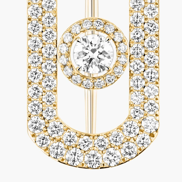Messika So Move Pave Brooch in 18K Yellow Gold | Fine Brooches | Coveti
