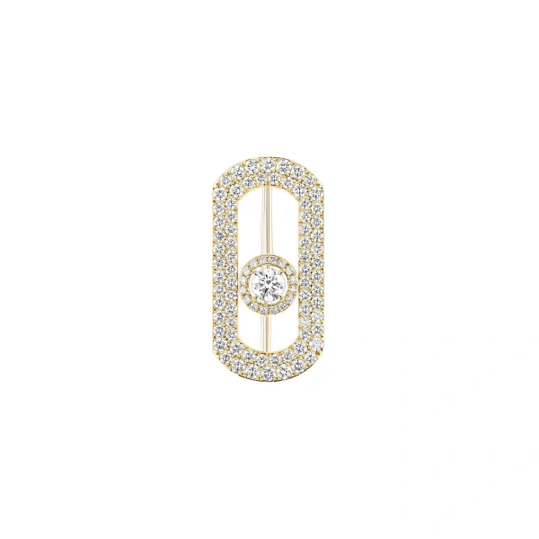 Messika So Move Pave Brooch in 18K Yellow Gold | Fine Brooches | Coveti