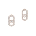 Messika So Move Pave Earrings in 18K Pink Gold | Fine Earrings | Coveti