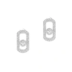 Messika So Move Pave Earrings in 18K White Gold | Fine Earrings | Coveti