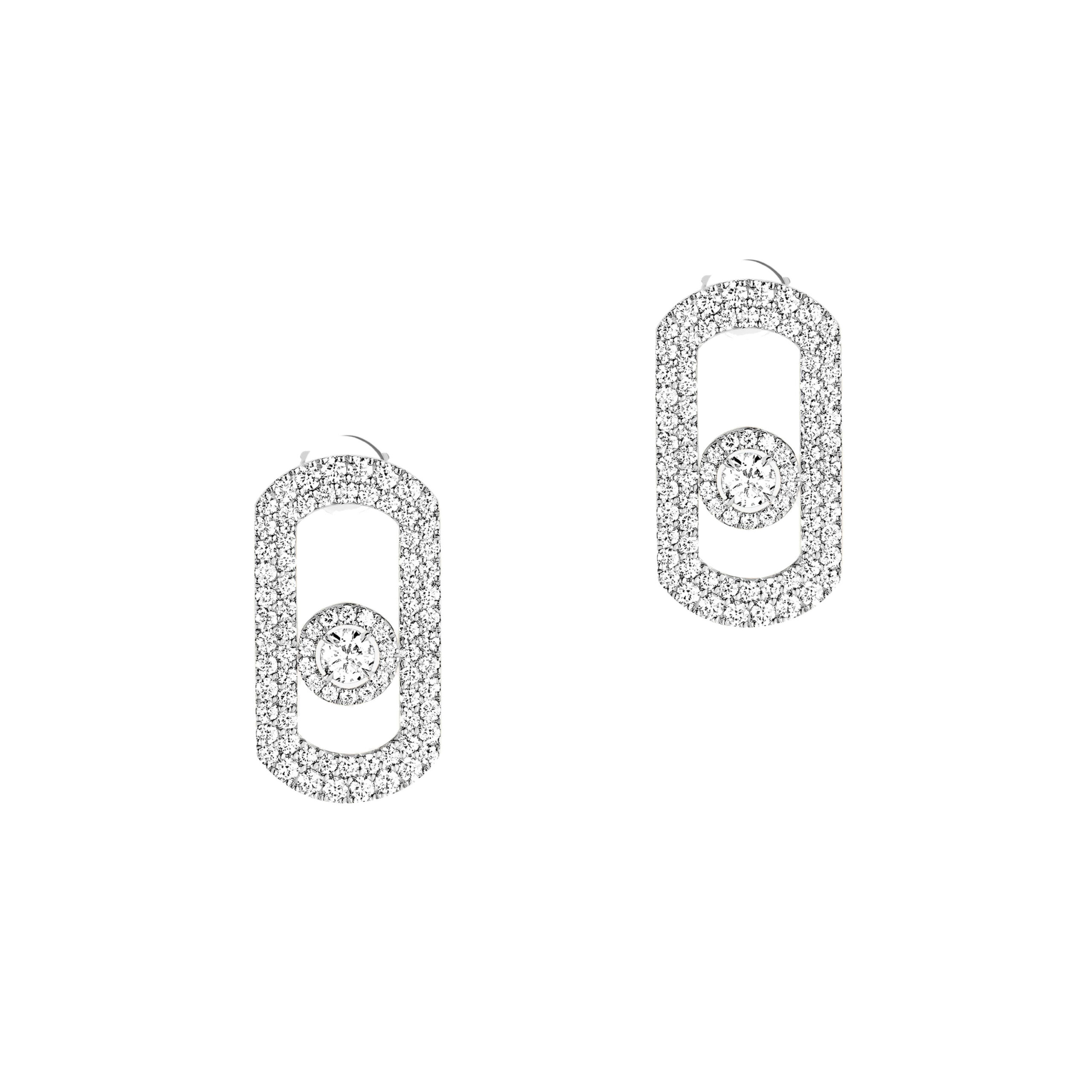 Messika So Move Pave Earrings in 18K White Gold Messika So Move Pave Earrings in 18K White Gold | Fine Earrings | Coveti
