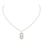 Messika So Move Pave Necklace in 18K Pink Gold | Fine Necklaces | Coveti