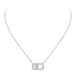 Messika So Move Pave Necklace in 18K White Gold, Ref. 12945 | Fine Necklaces | Coveti