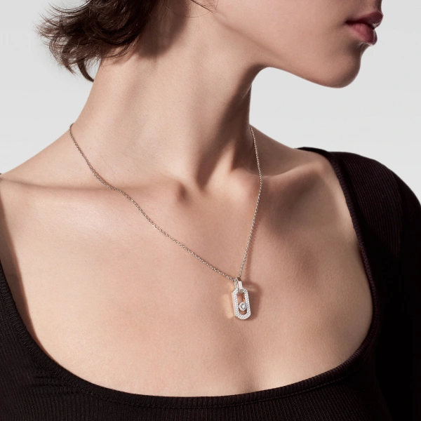 Messika So Move Pave Necklace in 18K White Gold, Ref. 14966 | Fine Necklaces | Coveti