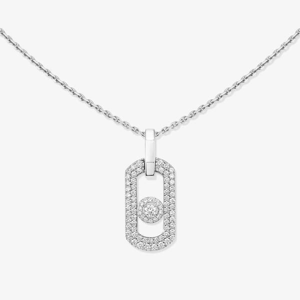Messika So Move Pave Necklace in 18K White Gold, Ref. 14966 | Fine Necklaces | Coveti