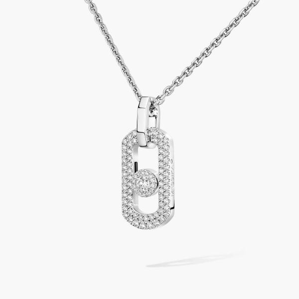 Messika So Move Pave Necklace in 18K White Gold, Ref. 14966 | Fine Necklaces | Coveti