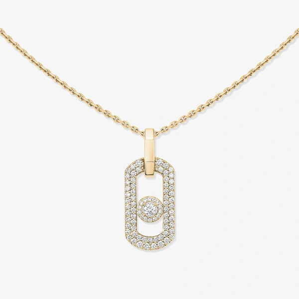 Messika So Move Pave Necklace in 18K Yellow Gold | Fine Necklaces | Coveti