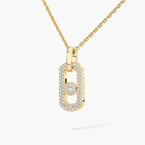 Messika So Move Pave Necklace in 18K Yellow Gold | Fine Necklaces | Coveti