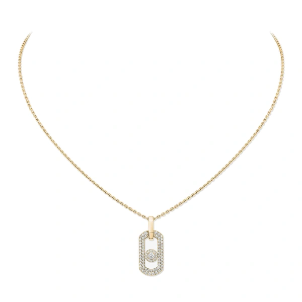 Messika So Move Pave Necklace in 18K Yellow Gold | Fine Necklaces | Coveti
