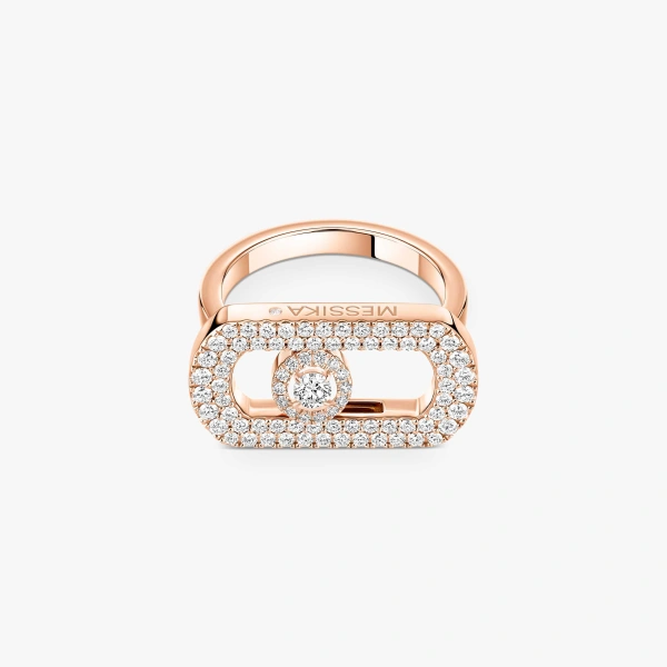 Messika So Move Pave Ring in 18K Pink Gold | Fine Rings | Coveti