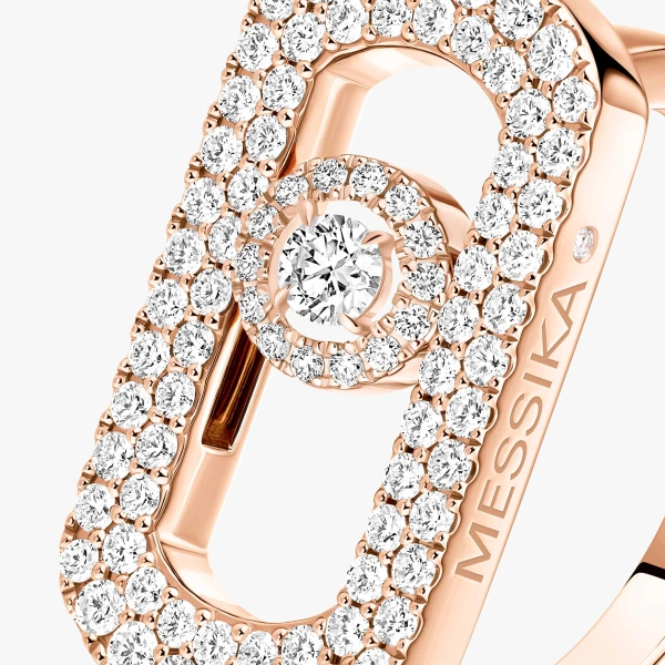 Messika So Move Pave Ring in 18K Pink Gold | Fine Rings | Coveti