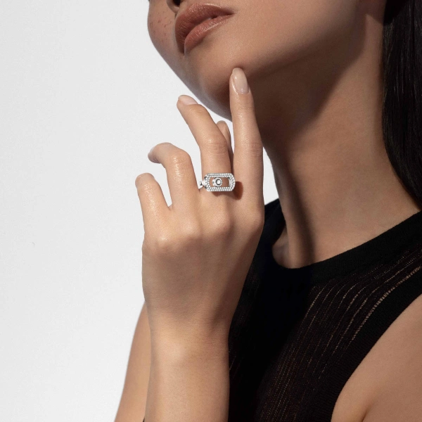 Messika So Move Pave Ring in 18K White Gold | Fine Rings | Coveti
