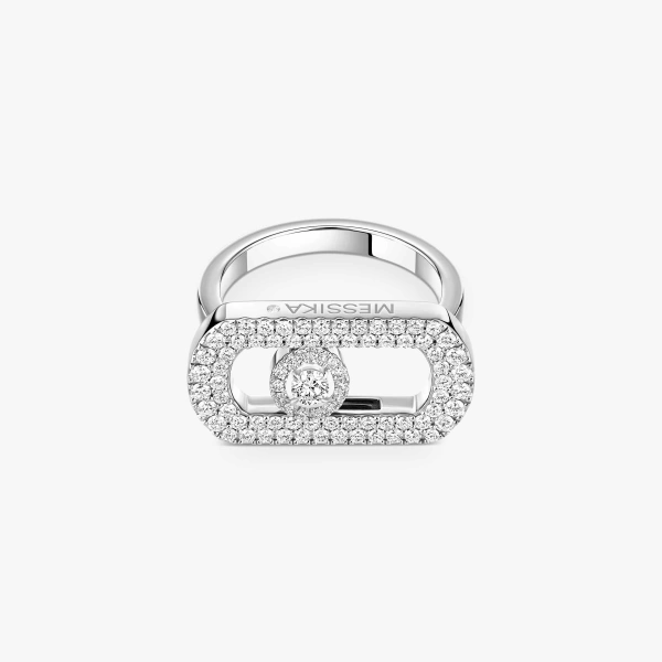 Messika So Move Pave Ring in 18K White Gold | Fine Rings | Coveti