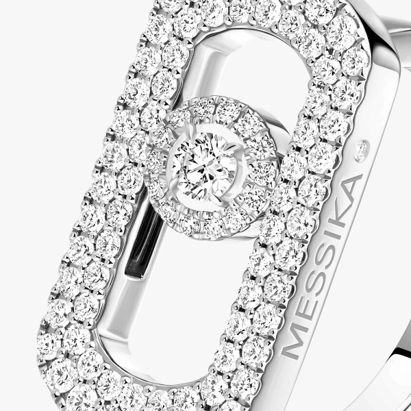 Messika So Move Pave Ring in 18K White Gold | Fine Rings | Coveti
