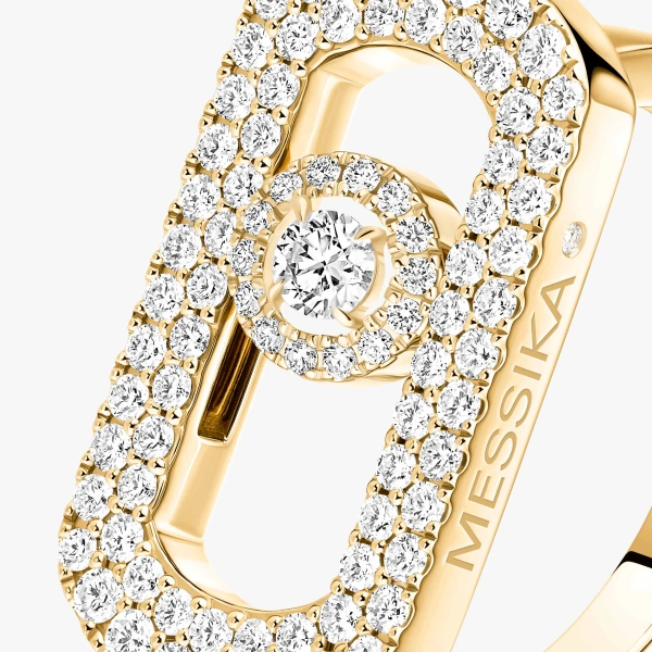 Messika So Move Pave Ring in 18K Yellow Gold | Fine Rings | Coveti