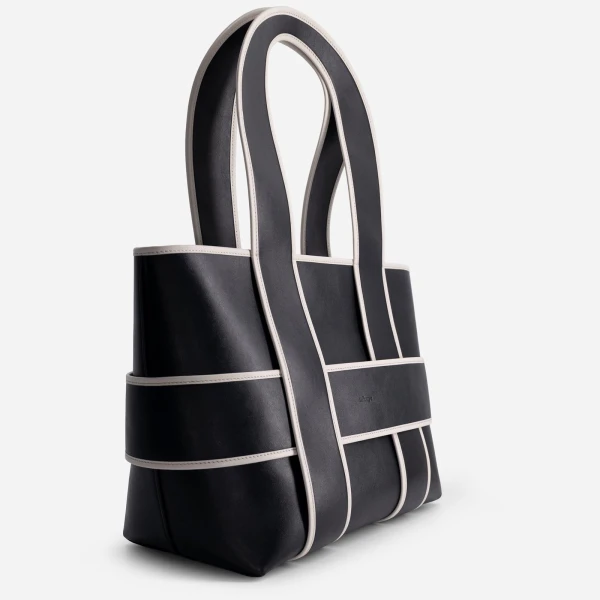 Mlouye Checker Tote XL in Black | Totes & Top-Handle Bags | Coveti