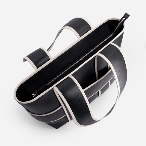 Mlouye Checker Tote XL in Black | Totes & Top-Handle Bags | Coveti