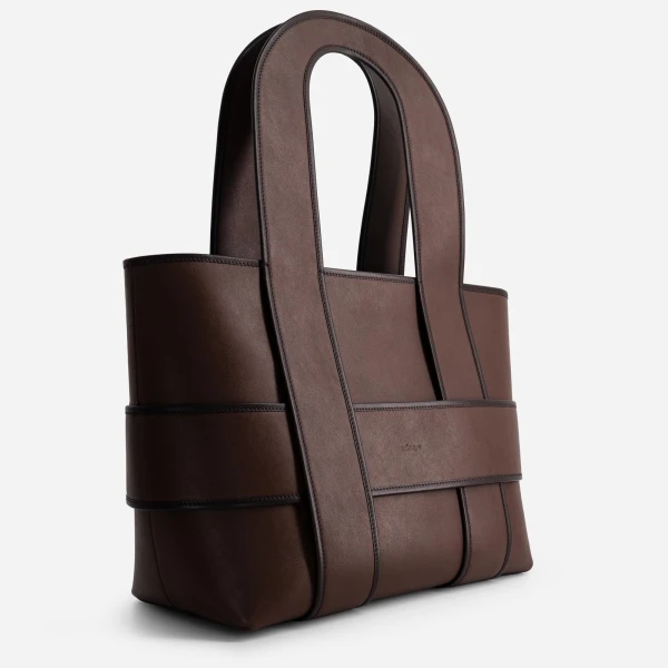 Mlouye Checker Tote XL in Espresso | Totes & Top-Handle Bags | Coveti