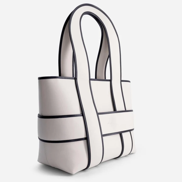Mlouye Checker Tote XL in Off White | Totes & Top-Handle Bags | Coveti